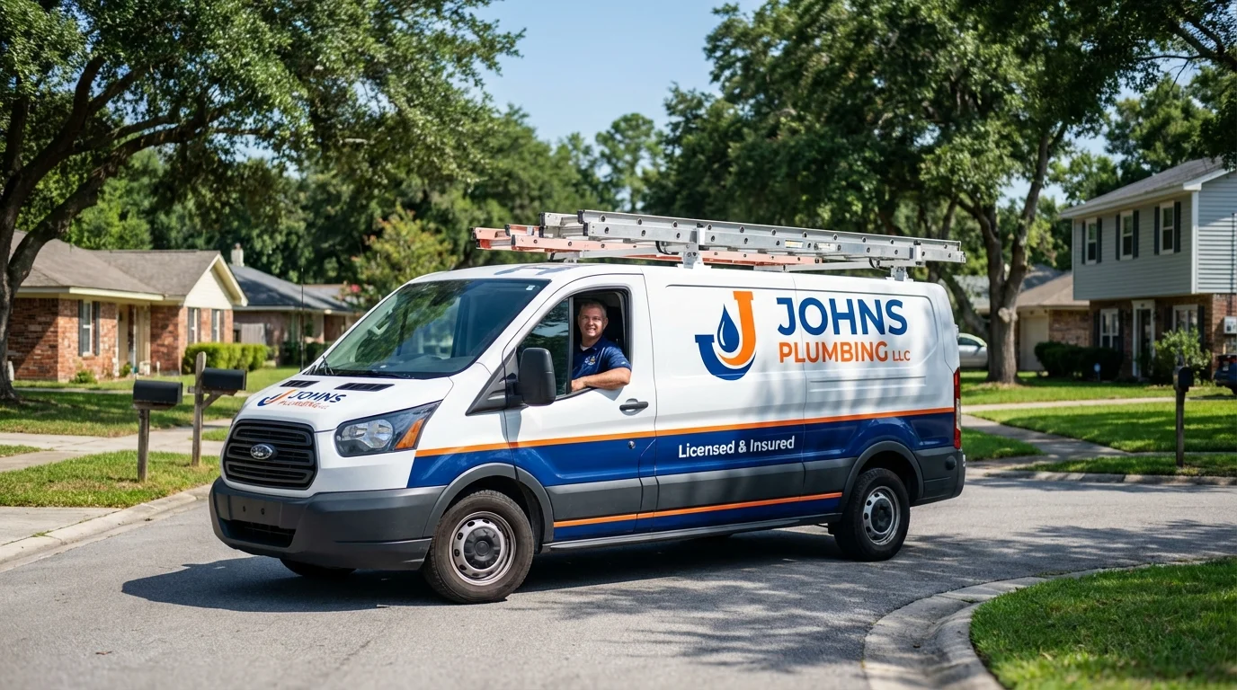 Johns Plumbing LLC service van in Chadron, NE