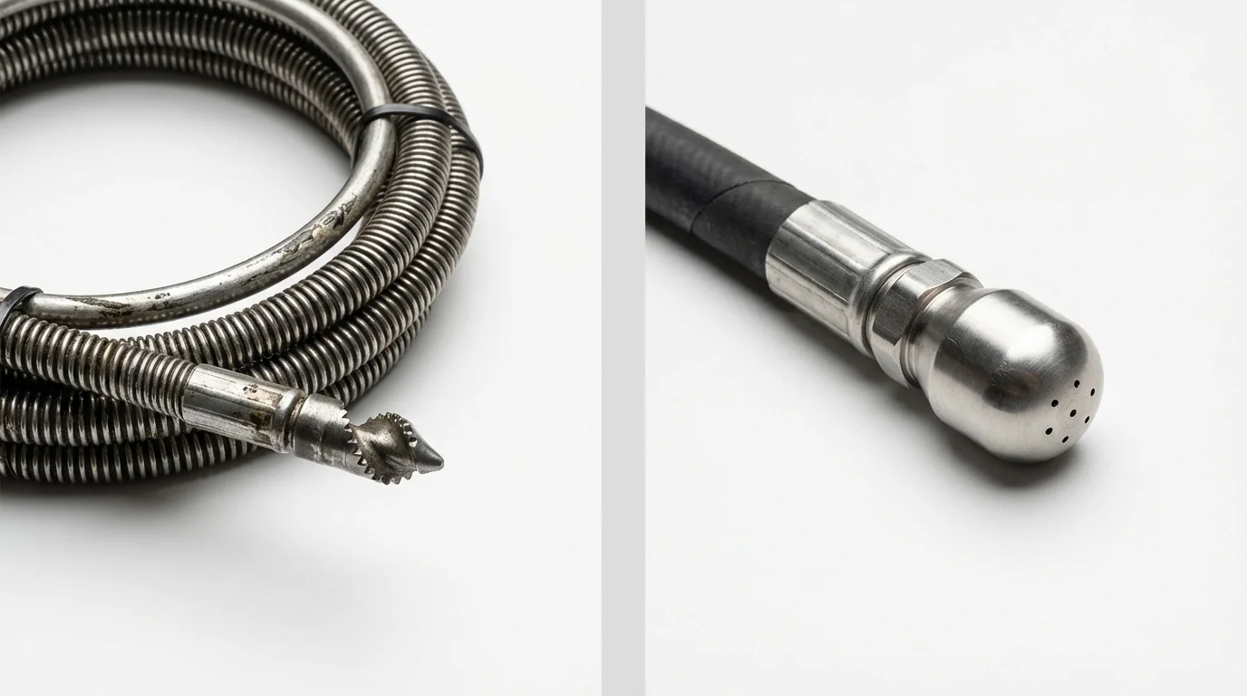Drain snake cable and hydro jetting nozzle used for drain cleaning in Chadron, NE