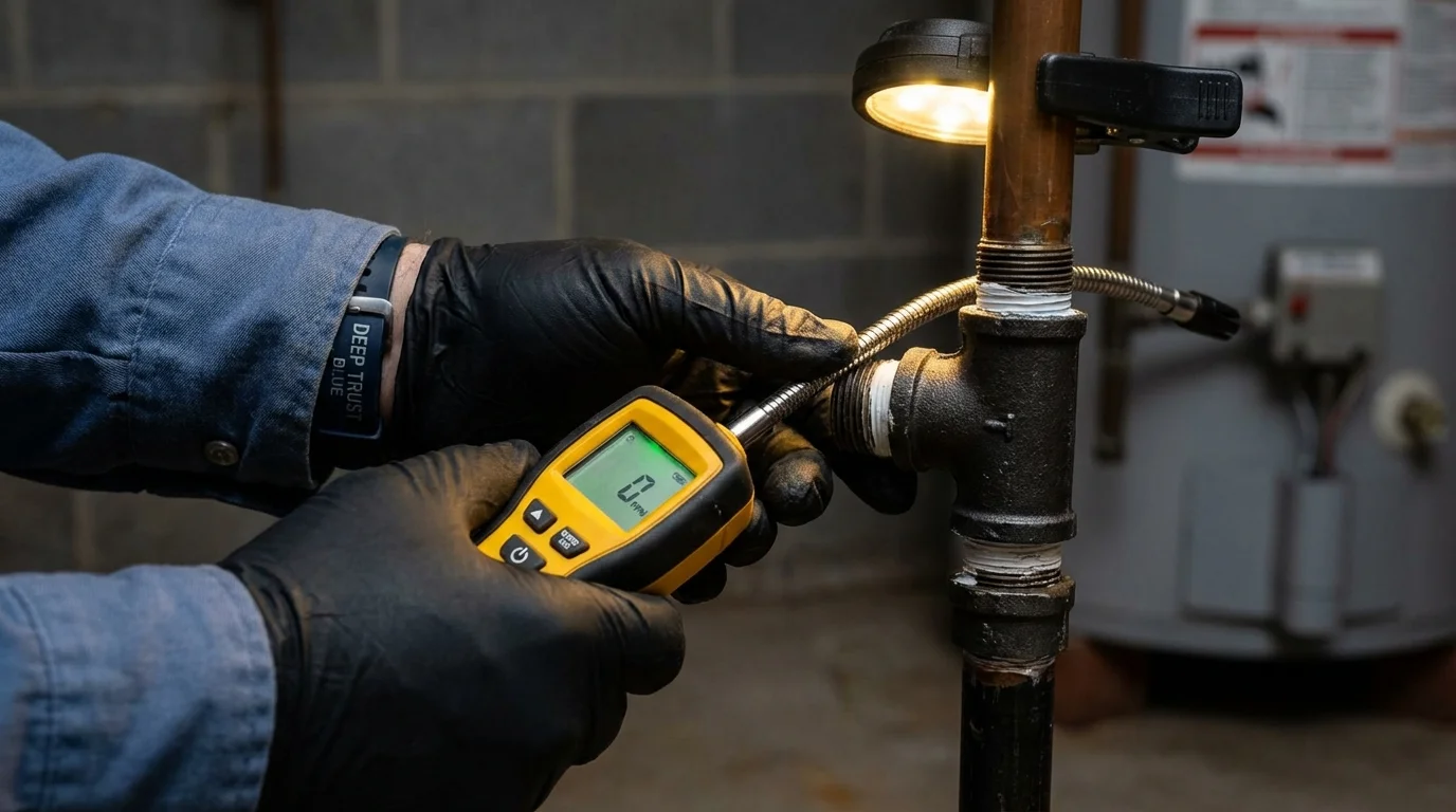 Gas leak detection with electronic sniffer by Johns Plumbing LLC in Chadron